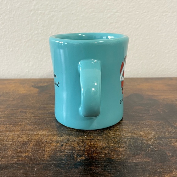 Life is Good Coffee Cup Mug | Diner Style | Flip Flops Sun Design | Turquoise - Picture 4 of 7